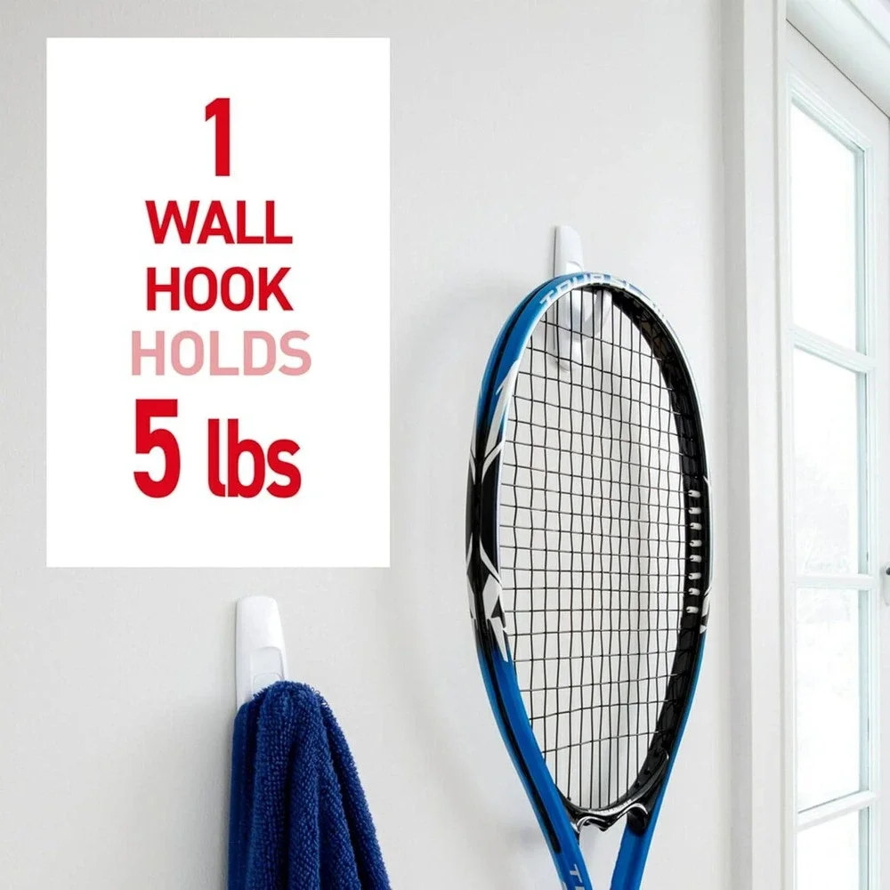 Set of 7 Command 5 lb Large Utility Hooks w/ 12 Strips, No Tools for Hanging, Or